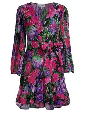 NWT Womens Milly Liv Floral Pleated Minidress